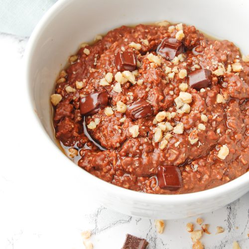 These Chocolate Peanut Butter Oats use quick steel cut oats for a creamy and decadent texture. Instant Pot recipe also included!