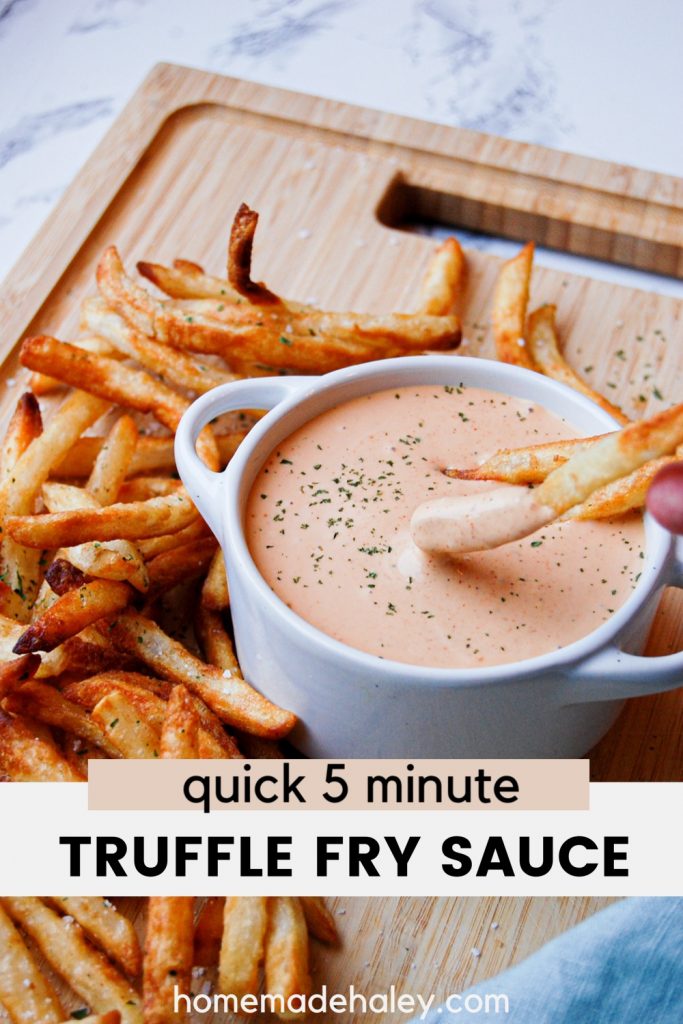 This Truffle Fry and Burger Sauce includes the typical mayo and ketchup, but we are kicking it up a notch with some truffle oil and other spices, making it the ultimate dipping sauce!