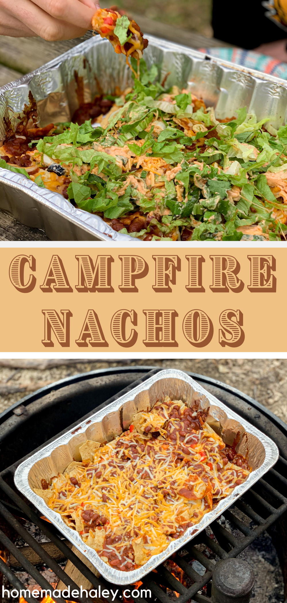 These Vegetarian Campfire Nachos are perfect for any camping trip. Easily customizable, super filling, and something everyone will love.