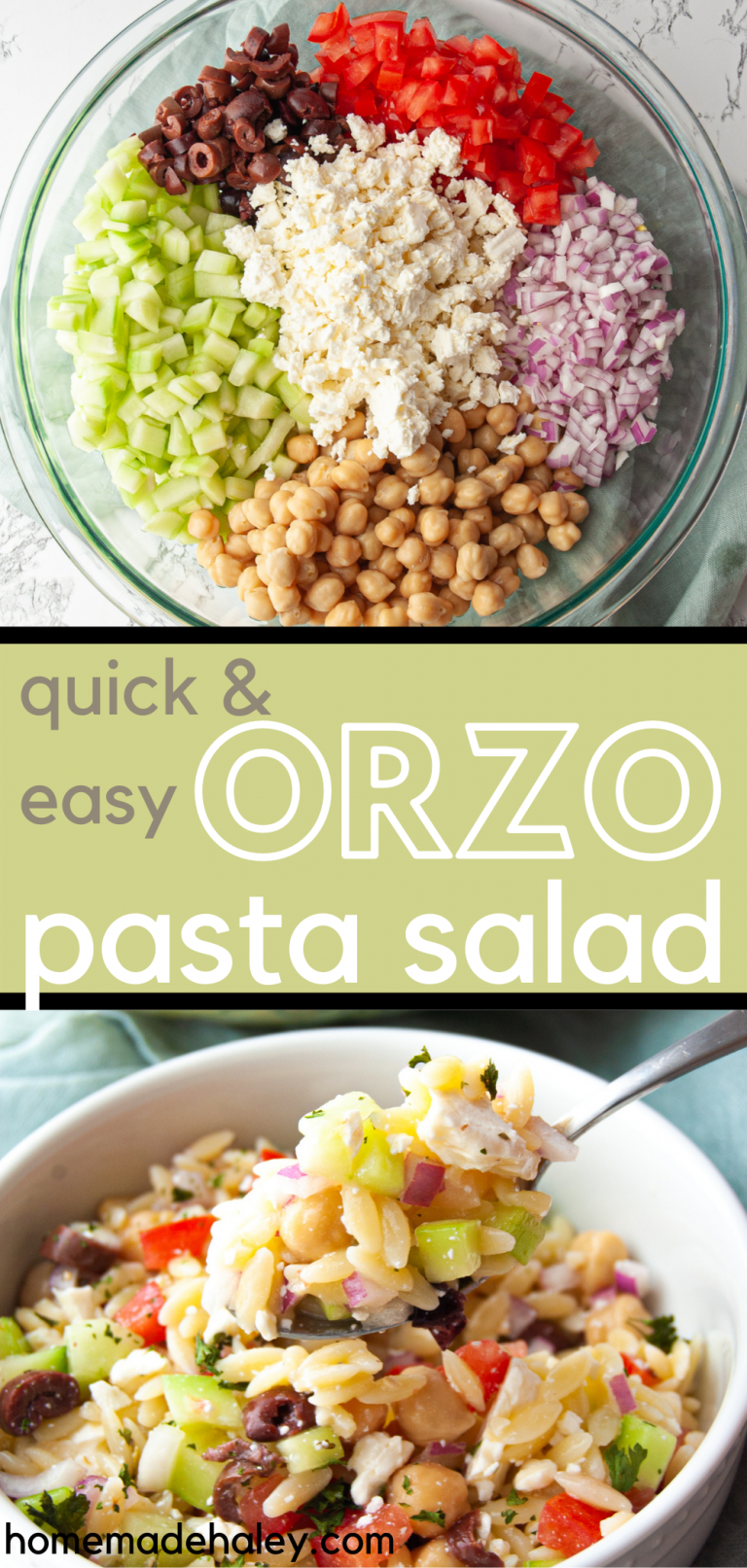 Easy Summer Orzo Pasta Salad [15-minutes!] - Homemade Haley