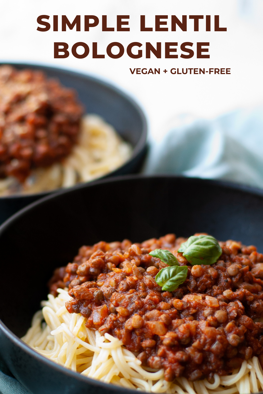 Simple Vegan Lentil Bolognese is the perfect quick weeknight meal for the whole family. It's gluten-free, comes together in under 30 minutes, and uses store-bought ingredients for an easy "dump & go" dinner!